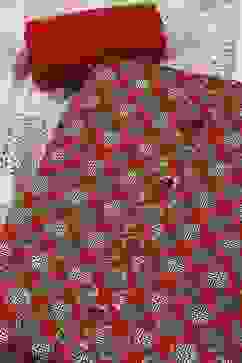 Red Cotton Printed Embroidered Unstitched Suit Set image number 1