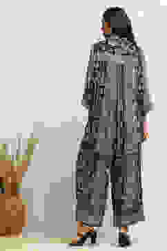 Black Viscose Rayon Straight Printed Kurta Pants Set image number 4