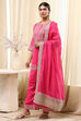 Ochre Yellow Cotton Blend Straight Suit Set image number 3