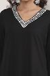 Black Solid Straight Kurta image number 1