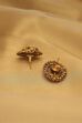Gold Plated Brass Stud Temple Earrings image number 2