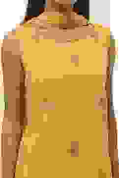 Ochre Yellow Embroidered Straight Suit Set image number 1