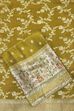 Mustard Jacquard Printed Unstitched Suit Set image number 2