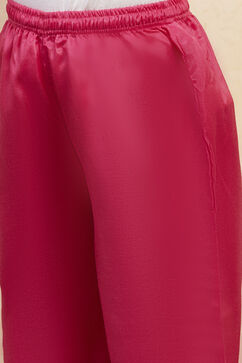 Coral Pink Polyester Flared Suit Set image number 2
