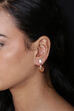 Rose gold and light peach drop earring image number 0