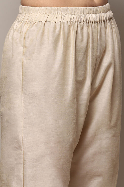 Off White Tissue Unstitched Suit set image number 3
