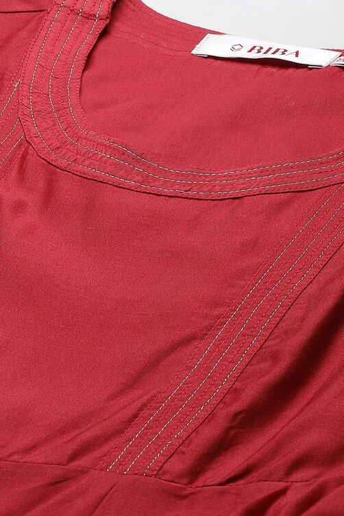 Magenta Cotton Silk Anarkali Kurta Churidar Suit Set image number 1