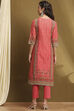 Moss Green Cotton Floral Printed Straight Suit Set image number 4