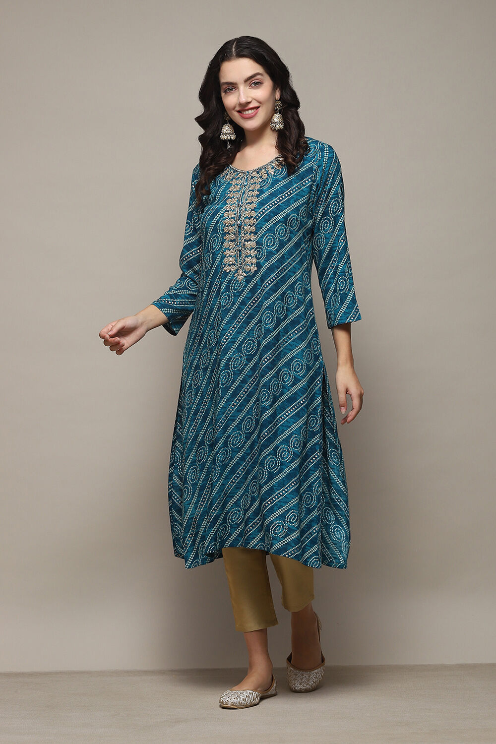 Red Rayon Straight Printed Kurta image number 0