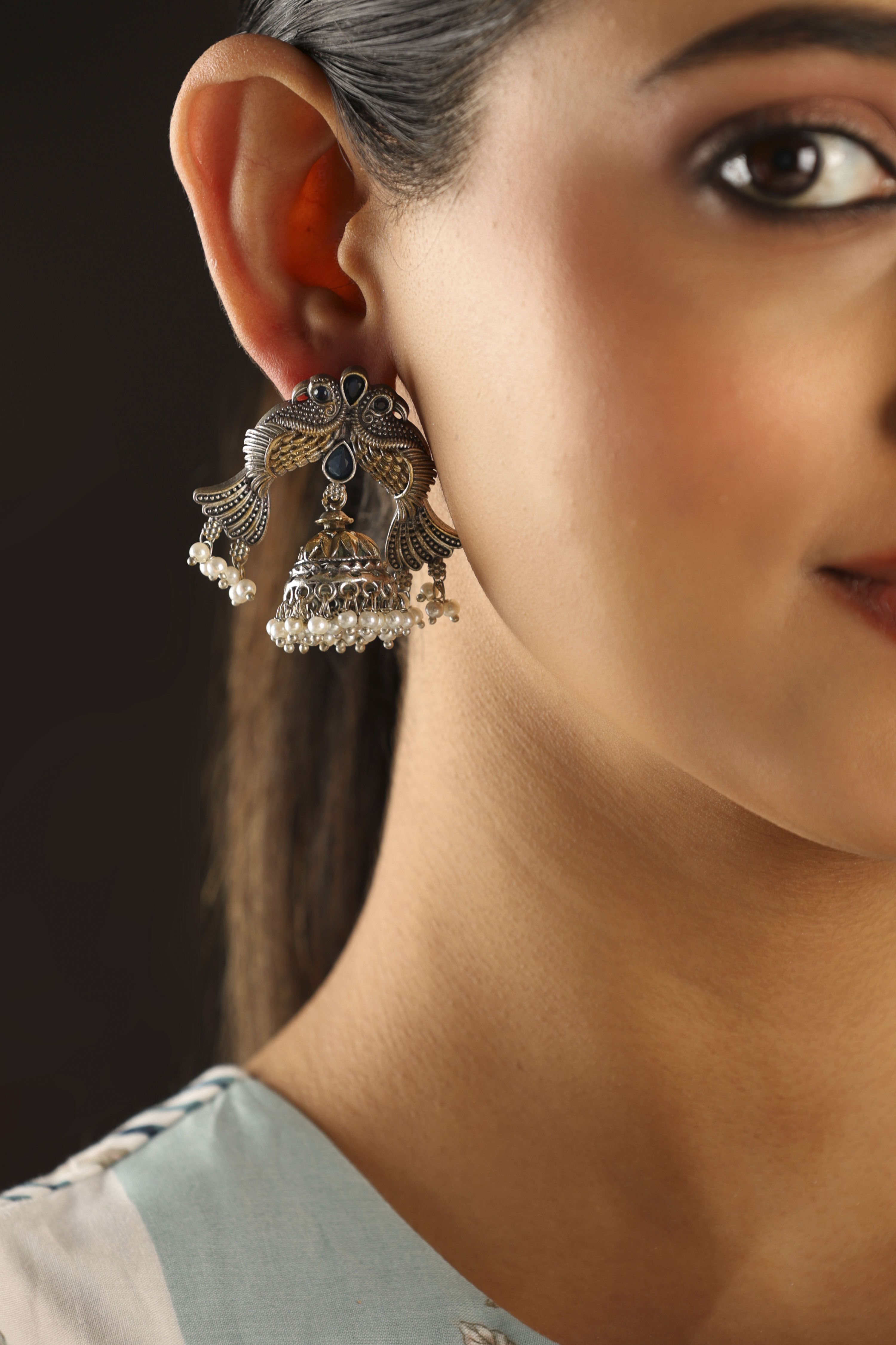 Blue Stone Earrings image number 1