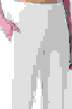 White Cotton Lycra Fitted Pants image number 1