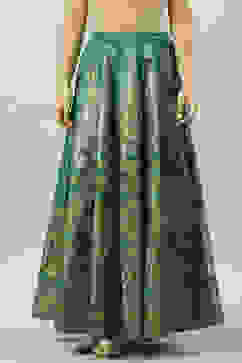 Green Art Silk Skirt image number 0
