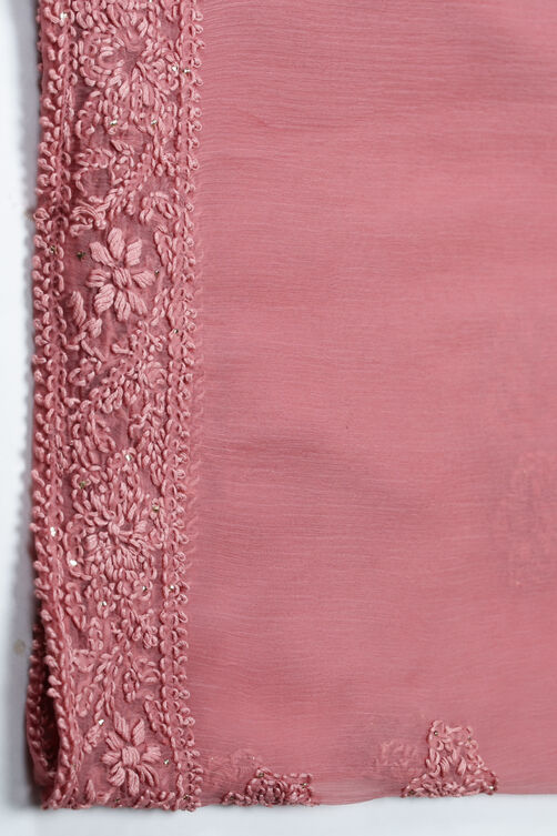 Onion Pink Cotton Silk Straight Kurta Pant Suit Set image number 2