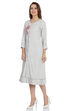 Cream A-Line Cotton And Viscose Yarndyed Dress image number 2