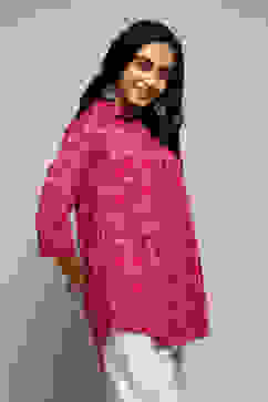 Fuchsia Ikat Straight Yarndyed Shirt image number 3