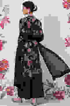 Rohit Bal Black Silk & Cotton Straight Kurta Suit Set image number 5