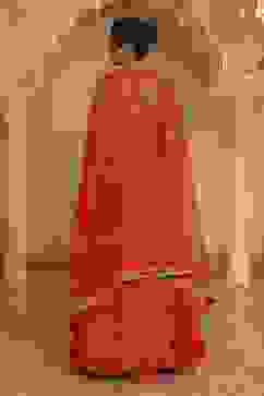 Red Chanderi Digital Printed Lehenga Set image number 6