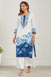 Blue Viscose Rayon Straight Kurta image number 7