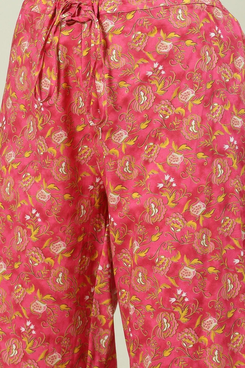 Off White Cotton Straight Kurta Palazzo Suit Set image number 2