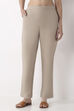 Off White Cotton Narrow Pants image number 4