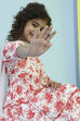 Red and White Cotton Floral Tiered Suit Set image number 7