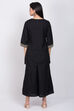 Black Cotton Silk Fusion Wear image number 5