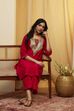 Pink Poly Viscose Straight Kurta