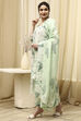 Pink Cotton Printed Floral Unstitched Suit Set image number 4