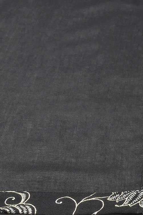 Black Printed Straight Kurta Regular Pants Suit Set image number 2