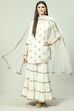 Black Cotton Blend Straight Kurta Garara Suit Set image number 0