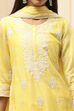 Aqua Cotton Silk Embroidered Straight Suit Set image number 1