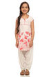 Off White And Red Straight Cotton Kurta Salwar Suit Set image number 2