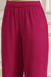 Purple Viscose Straight Printed Fusion Set image number 2