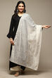 Off White Cotton Blend Printed Dupatta image number 0