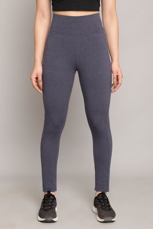 Light Grey Knitted Cotton Blend Leggings image number 4
