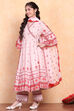 Pastel Pink Printed Angrakha Gathered Suit Set image number 3