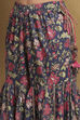 Navy Blue Viscose Floral Peplum Suit Set image number 2