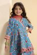 Teal Polyester Anarkali Suit Set image number 1