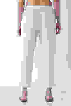 White Cotton Slim Pants image number 5