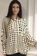 Ivory Viscose Asymmetric Printed Top image number 1