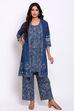 Indigo Cotton Straight Fusion Wear 3 Piece Set image number 0