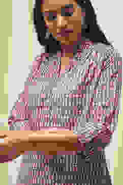 Grey & Pink Art Silk Straight Kurta Pant Suit Set image number 1