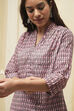 Grey & Pink Art Silk Straight Kurta Pant Suit Set image number 1