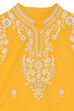 Yellow Cotton Kurta Pants Set image number 1