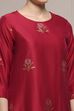 Lavender Chanderi Relaxed Dyed Kurta Pants Set image number 1