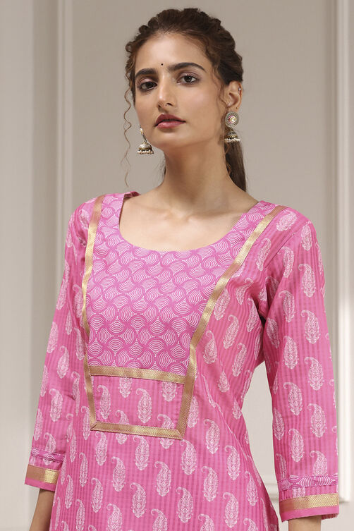 Blue Cotton Digital Print Unstitched Suit Set image number 2