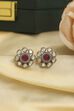 Pink Gold Plated Brass Floral Stud Earrings image number 0