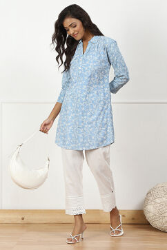 White Cotton Solid Pant image number 0
