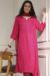 Pink Embroidered Straight Suit Set image number 7