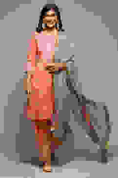 Power Pink Cotton Blend Straight Kurta Salwar Suit Set image number 7